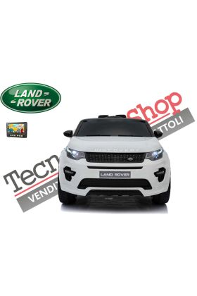 Auto elettrica macchina per bambini LAND ROVER DISCOVERY 12V 2 Posti in Pelle-Bianco
