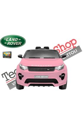 Auto elettrica macchina per bambini LAND ROVER DISCOVERY 12V 2 Posti in Pelle-Rosa