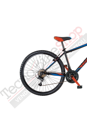 Bicicletta Uomo MTB MBM District 27,5" con Cambio 18 Velocità-Rosso