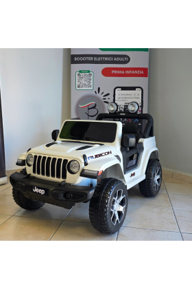 Auto Elettrica per Bambini JEEP FIAT Wrangler RUBICON 12V Mp3-Bianco  (Espositiva)