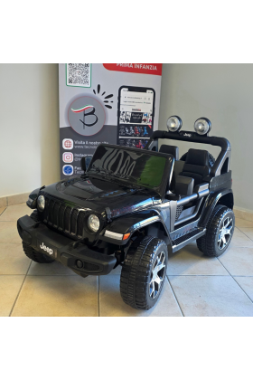 Auto Elettrica per Bambini JEEP FIAT Wrangler RUBICON 12V Mp3-Nero  (Espositiva)