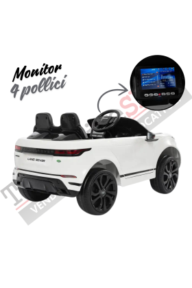 Auto Elettrica Macchina per Bambini LAND ROVER EVOQUE 12V con Monitor 4" Lettore Mp3 -Bianco