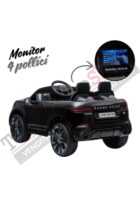 Auto Elettrica Macchina per Bambini LAND ROVER EVOQUE 12V con Monitor 4" Lettore Mp3 -Nero