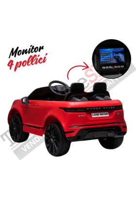 Auto Elettrica Macchina per Bambini LAND ROVER EVOQUE 12V con Monitor 4" Lettore Mp3 -Rosso
