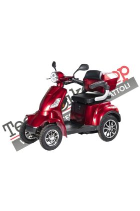 Scooter Elettrico Z-TECH ZT-15-Q FASTER  4 Ruote per Disabili e Anziani -Rosso