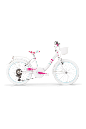 Bici Bambina MBM Fleur 20"- 6 Velocità -Bianco