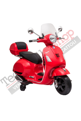 Moto Elettrica Piaggio Vespa GTS Super 12V con Bauletto e Parabrezza-Rosso