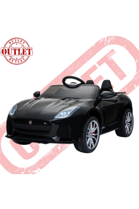 Auto Elettrica Per Bambini Jaguar F-Type SVR 12V - Sedile in Pelle-Nero - Seconda Scelta