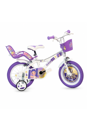 Bici Bambina Dino Bike K-Pop Idol 14" con Cestino e Portabambola