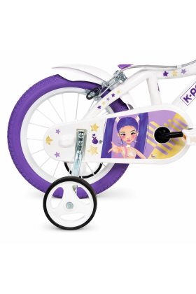 Bici Bambina Dino Bike K-Pop Idol 14" con Cestino e Portabambola