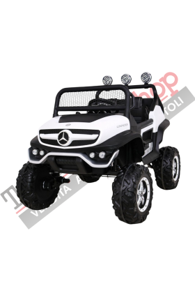 Auto Elettrica per Bambini Mercedes Unimog 12V 2 Posti Monitor Touchscreen Mp4-Bianco
