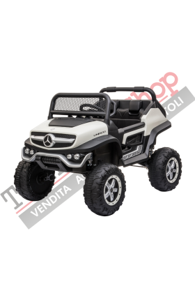 Auto Elettrica per Bambini Mercedes Unimog 12V 2 Posti Monitor Touchscreen Mp4-Bianco