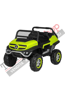 Auto Elettrica per Bambini Mercedes Unimog 12V 2 Posti Monitor Touchscreen Mp4-Verde