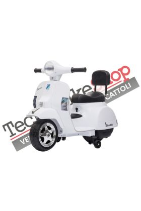 Moto Scooter Elettrico per Bambini Piaggio Mini Vespa PX Small  6V-Bianco
