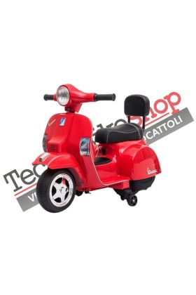 Moto Scooter Elettrico per Bambini Piaggio Mini Vespa PX Small  6V-Rosso