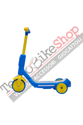 Monopattino Elettrico per Bambini Deluxe 3 Ruote + Casco e Kit Protezioni-Blu