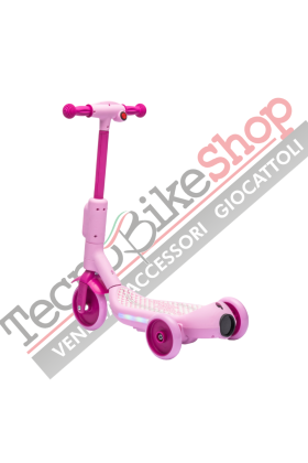 Monopattino Elettrico per Bambini Deluxe 3 Ruote + Casco e Kit Protezioni-Rosa