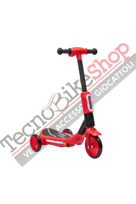 Monopattino Elettrico per Bambini Deluxe 3 Ruote + Casco e Kit Protezioni-Rosso