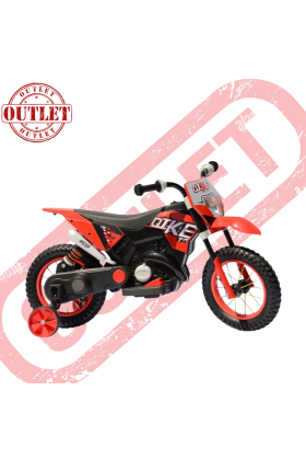 Motocicletta Elettrica Bambini Moto Cross Ruote in Gomma 6V-Rosso - Seconda Scelta