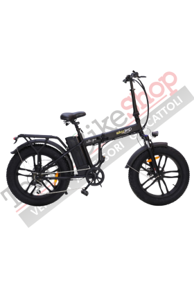 Bicicletta Elettrica Fat-bike Pieghevole SkyJet NitroPro 250W 10Ah 36V Batteria Litio-Nero