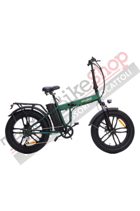 Bicicletta Elettrica Fat-bike Pieghevole SkyJet NitroPro 250W 10Ah 36V Batteria Litio-Verde