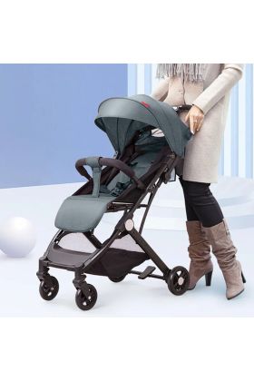 Passeggino Wizy Easy Ultra Leggero Chiusura Facilitata Salvaspazio Portata 15 kg-Grigio