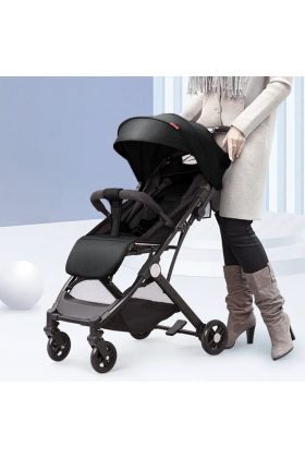 Passeggino Wizy Easy Ultra Leggero Chiusura Facilitata Salvaspazio Portata 15 kg-Nero