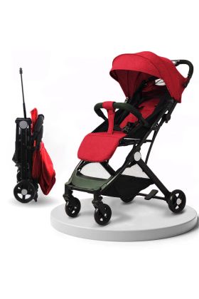 Passeggino Wizy Easy Ultra Leggero Chiusura Facilitata Salvaspazio Portata 15 kg-Rosso