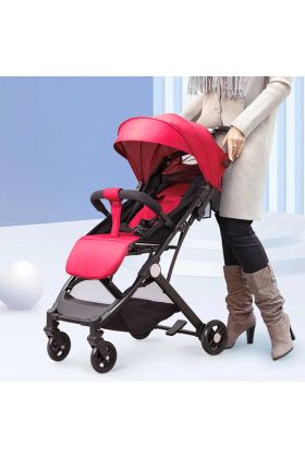 Passeggino Wizy Easy Ultra Leggero Chiusura Facilitata Salvaspazio Portata 15 kg-Rosso