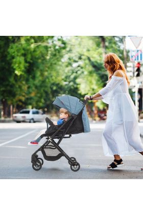 Passeggino Wizy Pro Ultra Leggero Chiusura Facilitata Salvaspazio Portata 15 kg-Blu