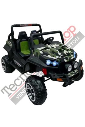Tecnobike Shop Auto Elettrica per Bambini 4x4 Polar 24V -Verde Mimetico