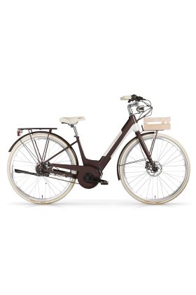 Bicicletta Elettrica A Pedalata Assistita MBM E-Primavera Sport Donna 28"-Marrone(Matt Chocolate)