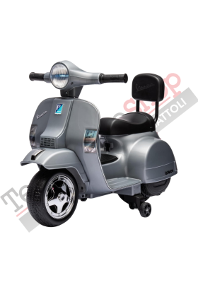 Moto Scooter Elettrico per Bambini Piaggio Mini Vespa PX Small  6V-Grigio