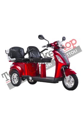Scooter Z-TECH ZT-18 "TRILUX PLUS"3 RUOTE 2 Posti Differenziale per Anziani-Rosso