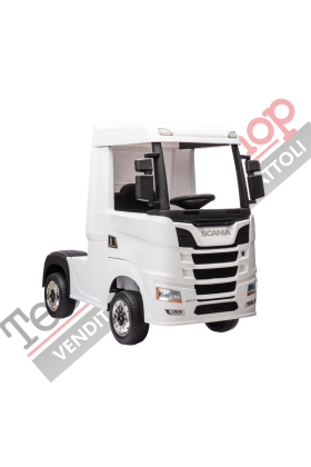 Camion Elettrico Per Bambini  Scania 24V Porte Apribili-Bianco