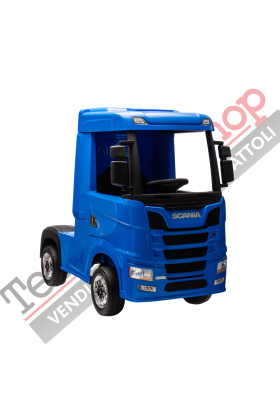 Camion Elettrico Per Bambini  Scania 24V Porte Apribili-Blu