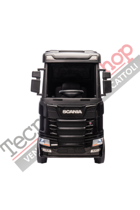 Camion Elettrico Per Bambini  Scania 24V Porte Apribili-Nero