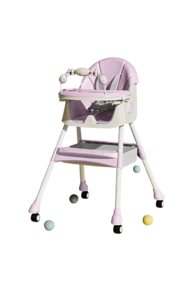 Seggiolone Pappa Wizy Pro 3 in 1 da 0 - 36 Mesi Evolutivo con Chiusura Salvaspazio-Rosa