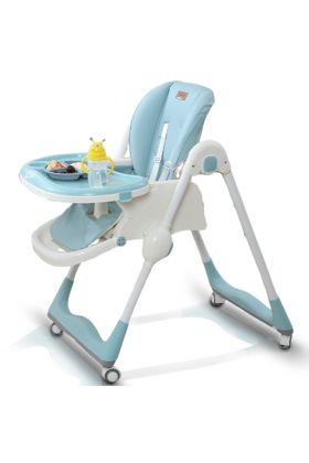 Seggiolone Pappa Wizy Easy 0 - 36 Mesi Chiusura Salvaspazio e Altezza Regolabile -Blu