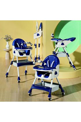 Seggiolone Pappa Wizy Pro 3 in 1 da 0 - 36 Mesi Evolutivo con Chiusura Salvaspazio-Blu