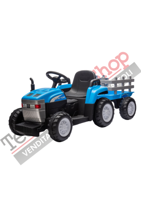 Trattore Elettrico Per Bambini  con Rimorchio 12V con Radiocomando
