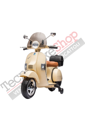 Moto Scooter Elettrico per Bambini Piaggio VESPA PX150 FULL con Parabrezza e Bauletto 12V-Avorio