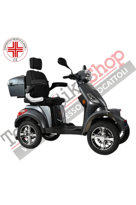 Scooter Elettrico Z-TECH ZT-19-L TRILUX 5.0  4 Ruote per Disabili e Anziani Batteria Litio-Grigio