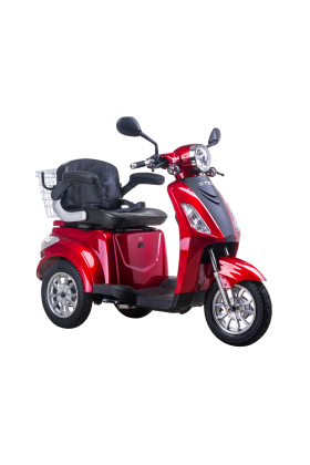 Scooter Z-TECH ZT-15-D "TRILUX PLUS" 3 RUOTE Differenziale per Disabili e Anziani -Rosso