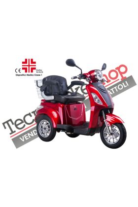 Scooter Z-TECH ZT-15-D "TRILUX PLUS" 3 RUOTE Differenziale per Disabili e Anziani -Rosso