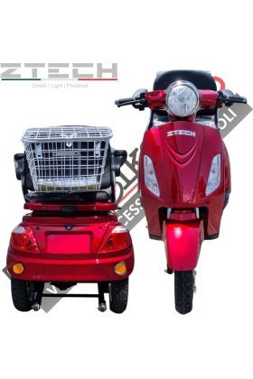 Scooter Z-TECH ZT-15-E "TRILUX PLUS"  3 RUOTE Differenziale per Disabili e Anziani-Rosso