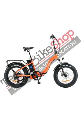 Bicicletta Elettrica Pieghevole Z-Tech ZT-89-E Folding Etna 250W 36V 10.4Ah Batteria Litio-Arancione