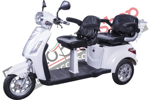 Scooter Z-TECH ZT-18 "TRILUX PLUS" 3 RUOTE 2 Posti Differenziale per Disabili e Anziani-Bianco