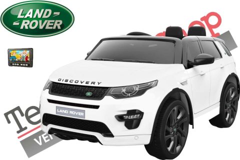 Auto elettrica macchina per bambini LAND ROVER DISCOVERY 12V 2 Posti in Pelle-Bianco