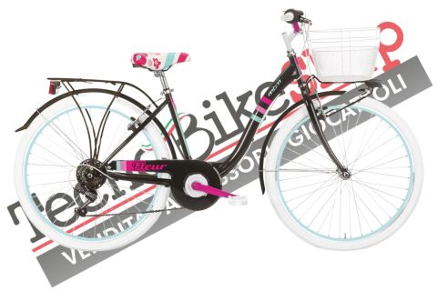 Bici Bambina MBM Fleur 24" 6 Velocità-Nero